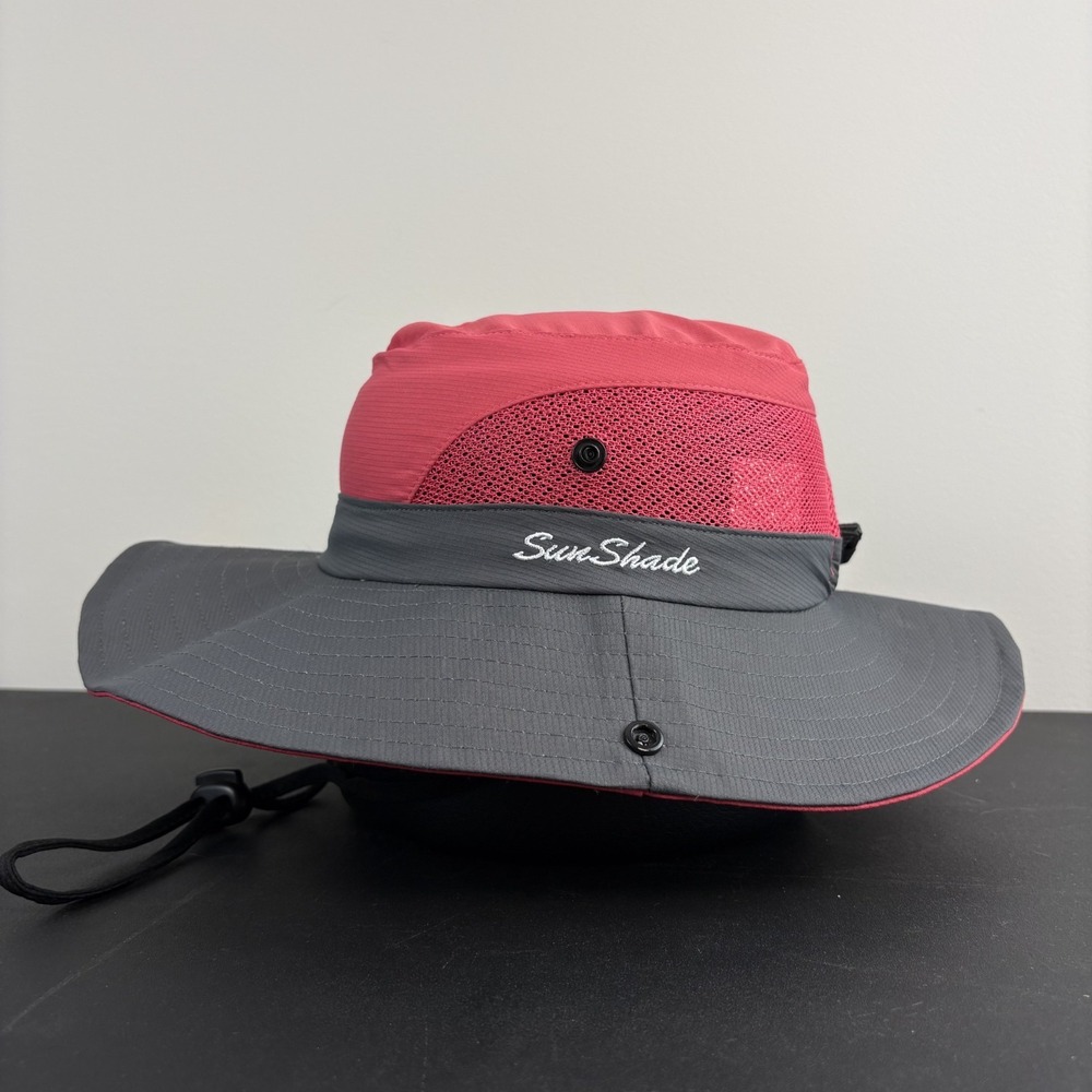SunShade Boonie Hat Wide Brim Mesh Fishing Safari Hiking Sun Cap Grey Adjustable